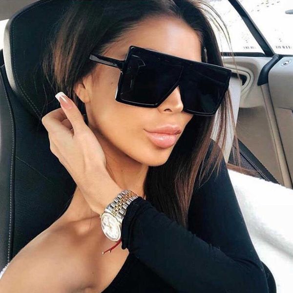 sunglasses square women oversized and luxurious 2022 fashion luxury brand personlity gradient leopard gafas uv400, White;black